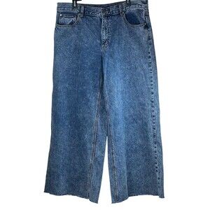 Urban Outfitters BDG Wide Leg Denim Jeans Size 34 x 30  A-Wide Raw Hem High Rise